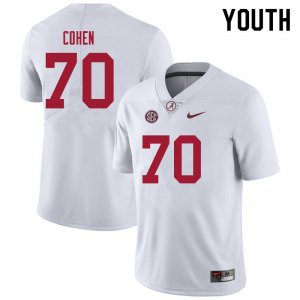 NCAA Youth Alabama Crimson Tide #70 Javion Cohen Stitched College 2021 Nike Authentic White Football Jersey PU17A66WH